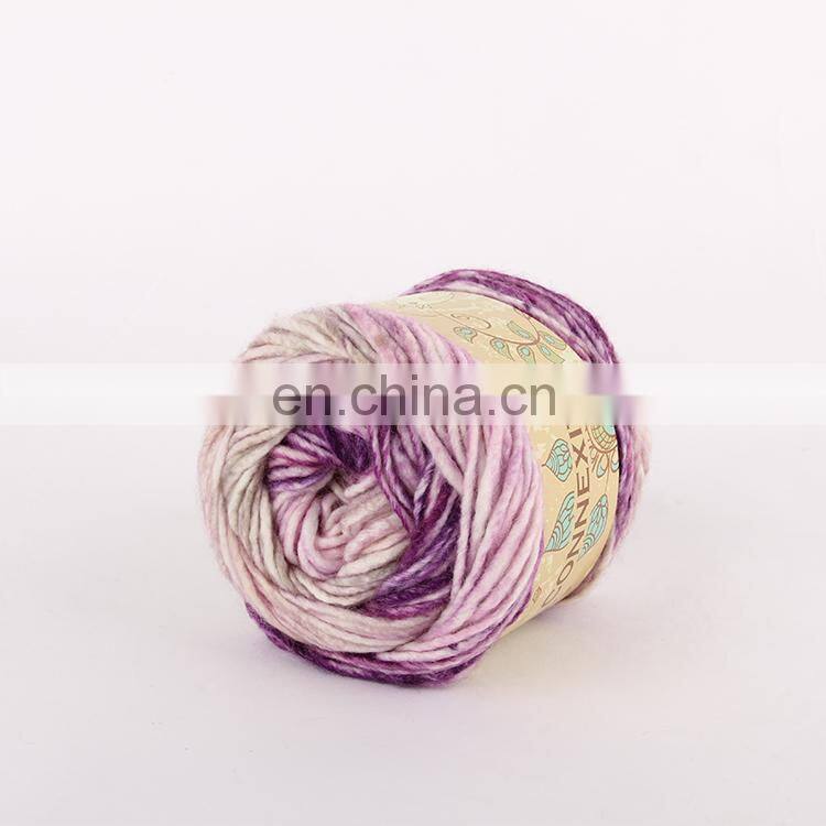 Special dyed multicolor yarn , rainbow hand knitting yarn