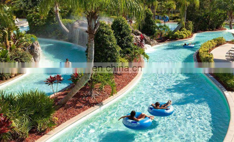 Outdoor Water Park Swimming Pool Lazy River With Wave Making Machine