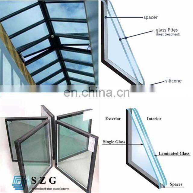 Cheap price construction insulated glazing decorative ceiling glass
