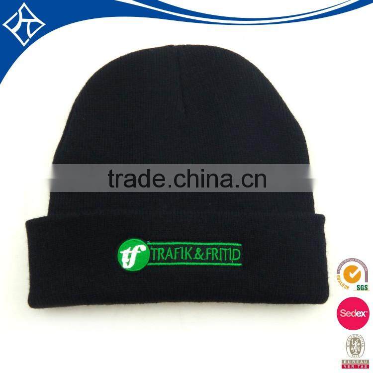 2016 cheap New Fashion funny Plain Black Mens Winter Oem Beanie Hat