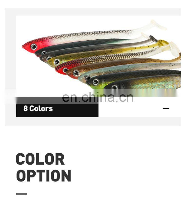 Amazon 5.4/9.7g T-Tail Soft Worm Pinfish Soft Lure Bait Paddle Fish Bait