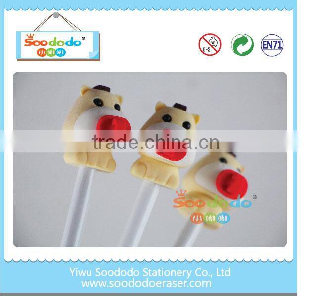 TPR wholesale pencil with flower shaped top eraser