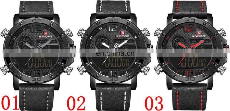NAVIFORCE NF9134 Men Fashion Casual Digital Quartz Movement Watch Week Day Date Timing Display Back light Watch