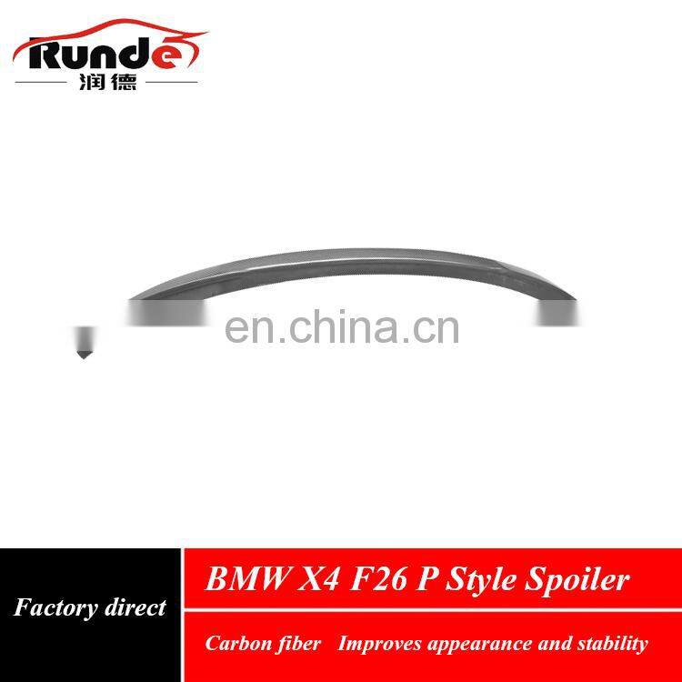 Runde Auto Accessories P Style Carbon Fiber Rear Spoiler Wing for 2014-2018 BMW X4 F26 Spoiler