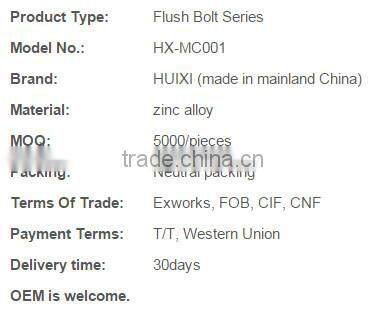 MC001 good quality zinc alloy types of door bolts