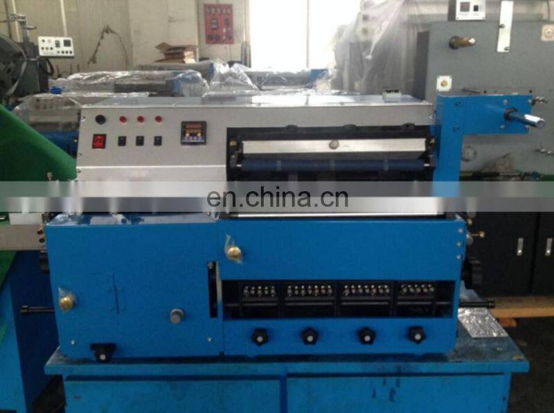 UTP460 4 color desk top mini garment satin label printing machine, wash care polyester ribbon rotary letterpress printer