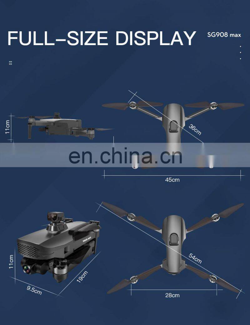 SG908 MAX 3KM 5G 4K HD Camera Foldable Quadcopter drone Obstacle Avoidance Drone Wifi GPS FPV Profesional Dron SG908MAX