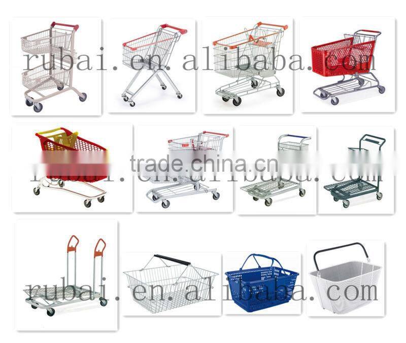 New Design Multifunction Supermarket Shopping Basket With Two Wheel