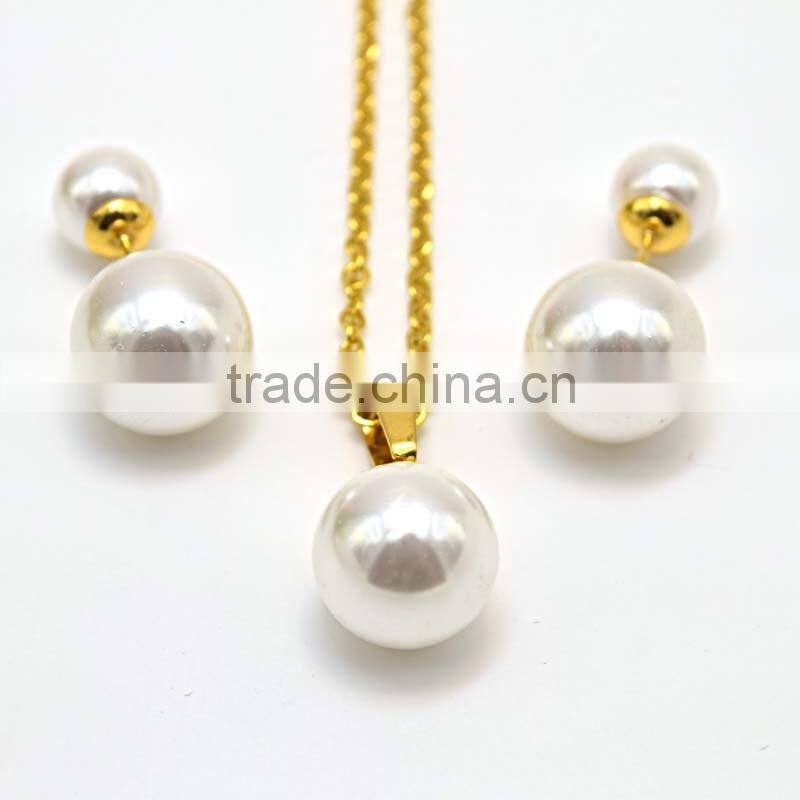 Bridal jewelry set 316l stainless steel lady pearl jewelry set