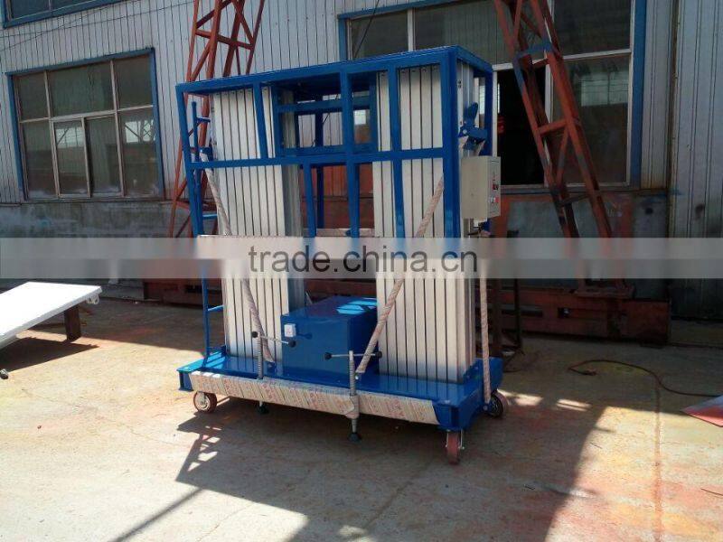 Double Mast Mobile Aluminum Rotating Folding Lift Table/double mast aluminium building cleaning lift