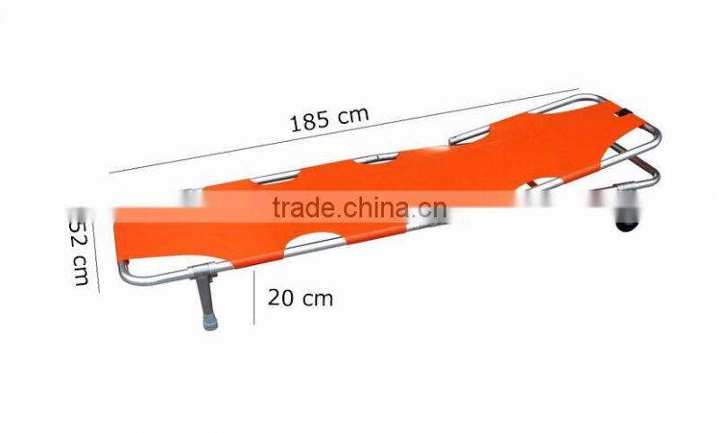 Ambulance folding stretcher with dual wheels adjustable back angle