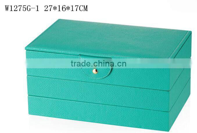 W1275G-2 Wholesale Alibaba Stackable Jewelry Tray Leather Jewelry Display Tray