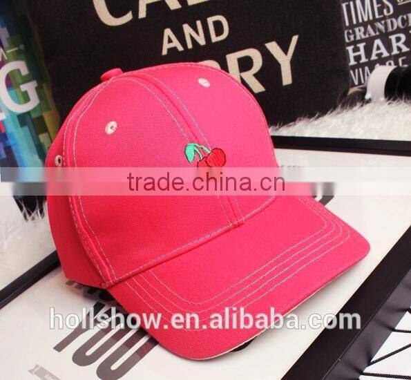 2016 Newest Fashion Simple Fresh Fruit Embroidery Men Women Curve Brim Plain Baseball Caps