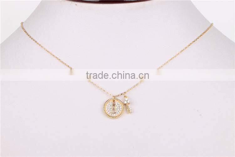 wholesale fashion silver lock and key pendant 925 solid silver gold plated necklace