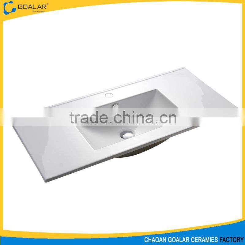 Fashion Types of Rectangular Ceramic Thin Hand Wash Basin