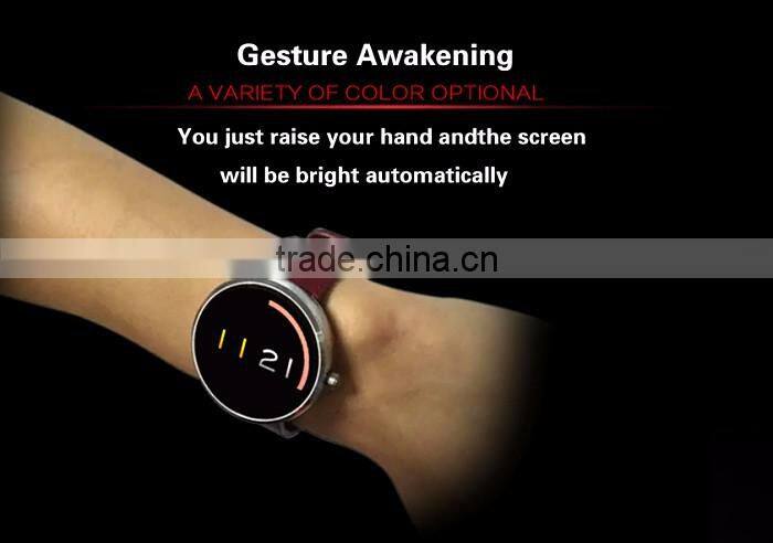 D360 round watch with touch display and heart rate men watch