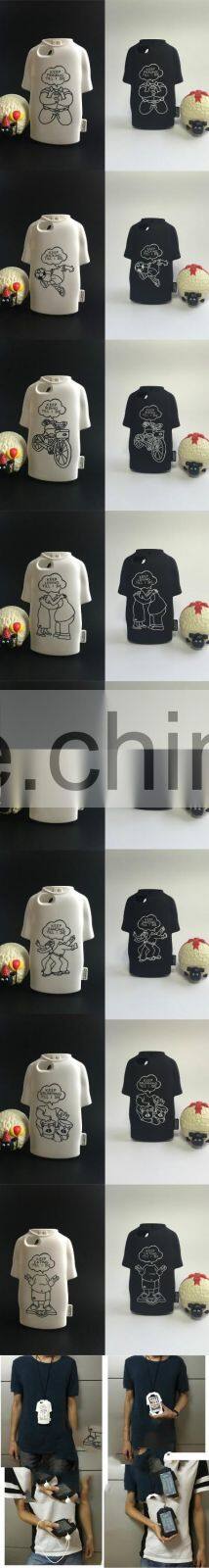 Popular fashion t-shirts design silicone case for iphone 6 with Lanyard