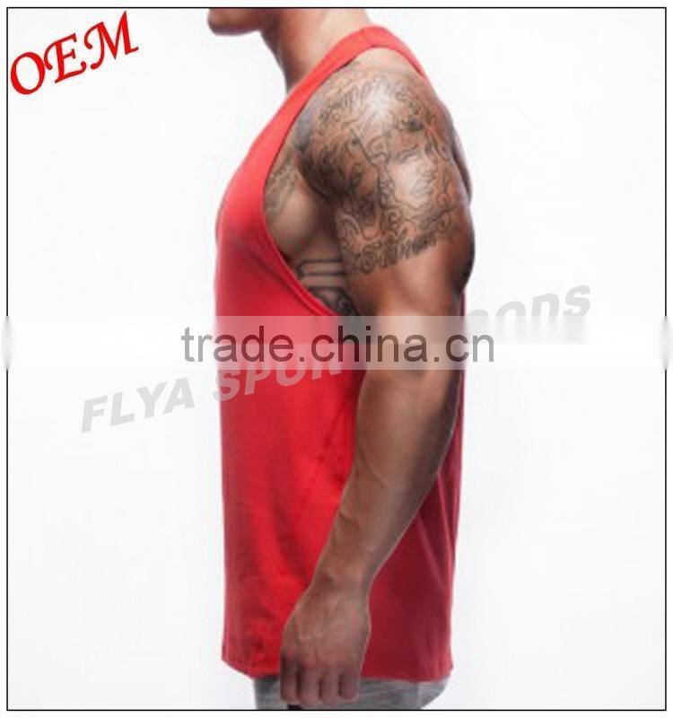 high quality 100% cotton sexy men singlets for GYM