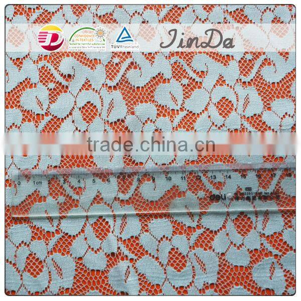 New fashion good quality cheap China tectonic jacquard elastic lace fabric