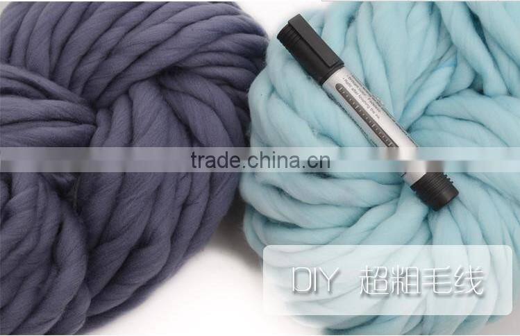 100%polyester/wool/acrylic big loop thick fancy roving yarn for knitting caps/scarves