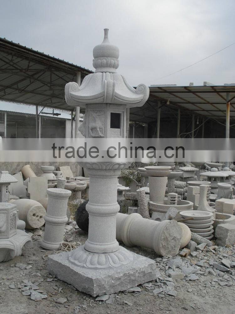 Japanese garden stone pagoda lantern