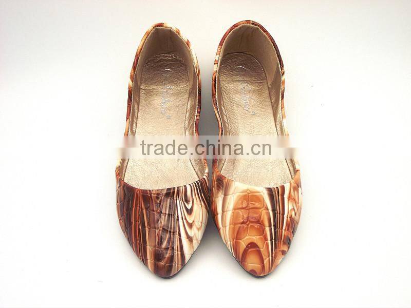 new fashion special leather popular comfortable flower flat shoes in stock