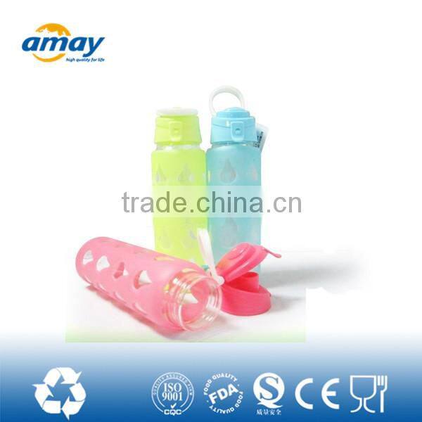 2016 New arrivals best selling products plastic bottles joyshaker hot glass water bottle with mental lid 2646