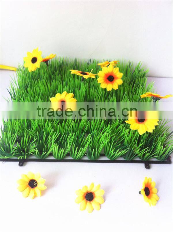 alibaba Beautiful artificial grass carpet with flower for garden decor