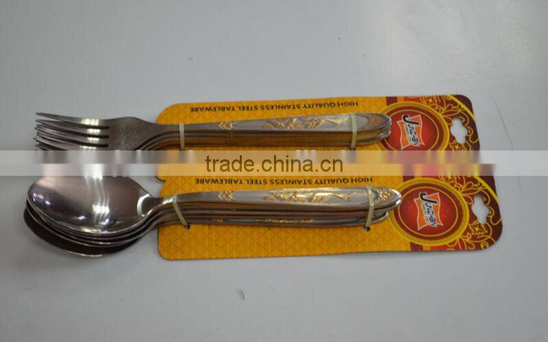 5 pcs Crane handle high ranking stainless steel spoons and forks set