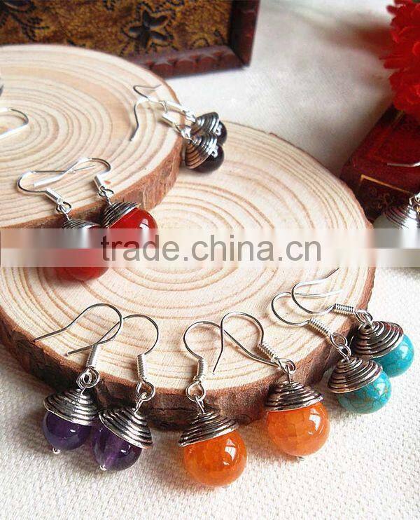 Hot seller earring smoky quartz beads earring jewelry