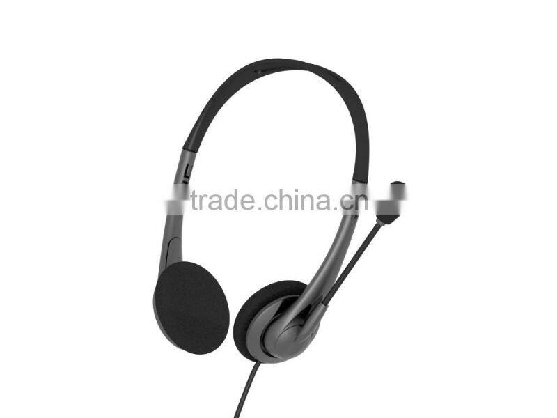 Lightweight Call Center Cheap Headset with Rotary adjustable Microphone for PC computer Skype QQ
