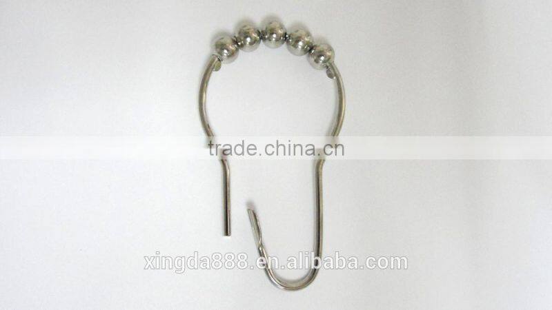 Shower curtain hooks with 5 roller balls/ high quality metal curtain hooks, shower curtain hooks