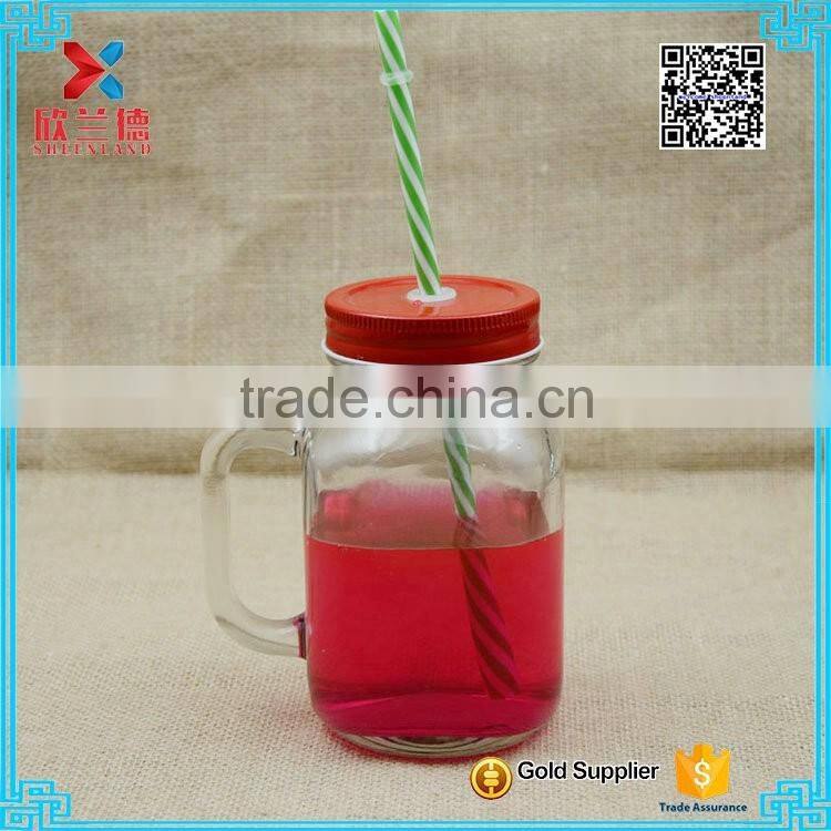 600ml clear glass mason jars glass containers for food storage with handle