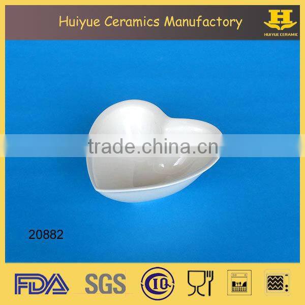 Heart Shape White Ceramic Heart Bowl
