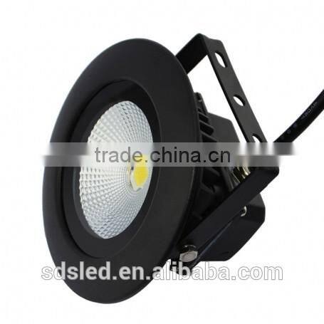 LED 10W IP65 Integrated Round Warm White Black outdoor led flood light