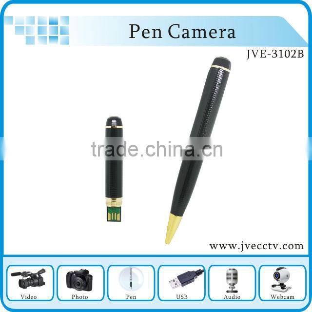 JVE-3102B Hot sale USB pen with camera, black and sliver camera pen,security pen camera