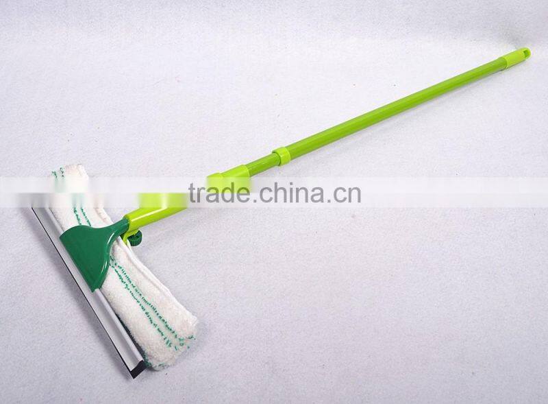 Colourful Plastic Shower Glass Wiper Telescopic Pole Cleaning Window Squeegee with Cotton Cloth