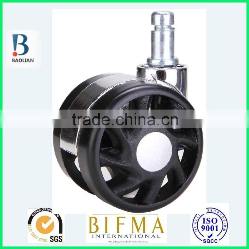 BL swivel electroplated 2.5 inch nylon furniture or medical caster wheels with steel grip ring