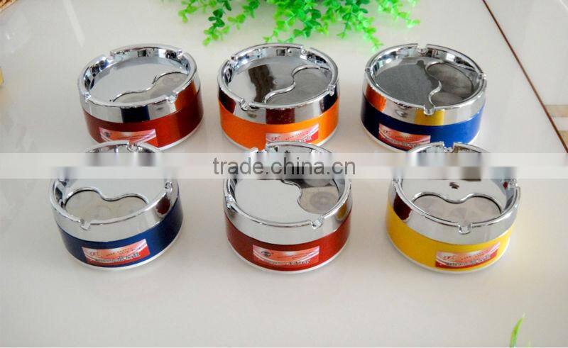 Colored Closed Cover metal ashtray/steel ashtray/cigar ashtray