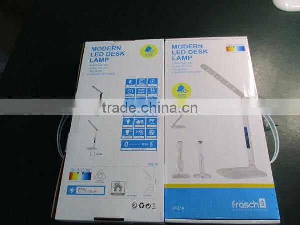 White Modern Luxury Led Study Table Lamp With Clock