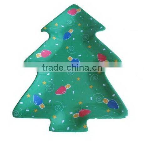 Xmas festival melamine colored plastic tray