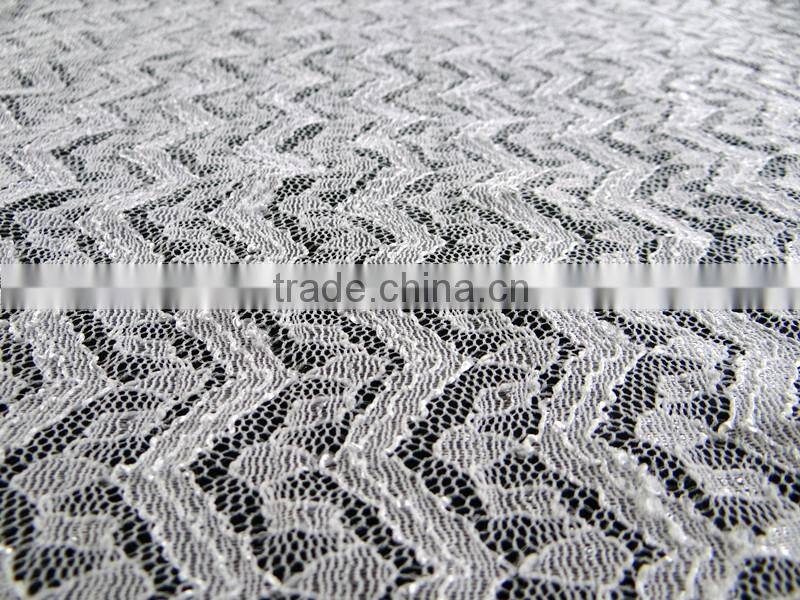 white fringe with bright yarn new style hot selling can make any color for bridal dressing nylon cotton lace fabric wholesale