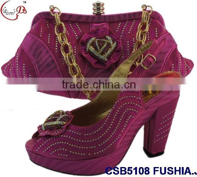 CSB5108 2016 Newest design woman hot selling shoes with matching bags crystal cluth factory price shoes whole sale price