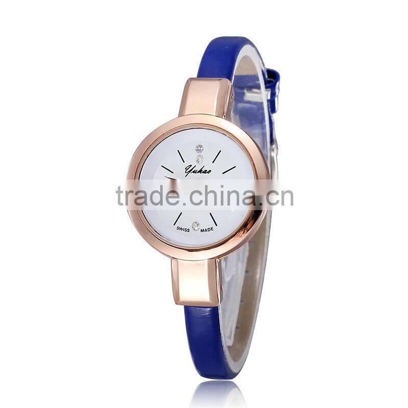 Alibaba China Top Selling Imported Japan Quartz Fashion Stainless Steel Vogue Good Quality PU leather Wrist Watch in Stock!