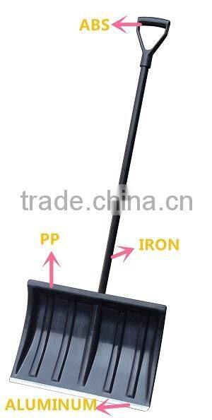 Winter Garden Cleaning Tool Plastic Spade Metal Aluminum Handle Snow Shovel for Roof