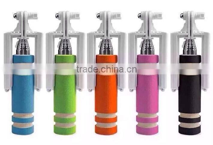 2015 Hot Wholesale Supreme 13.5cm Mini Foldable Cable Selfie Stick Wired Selfie Stick,Monopod Selfie-stick with cable