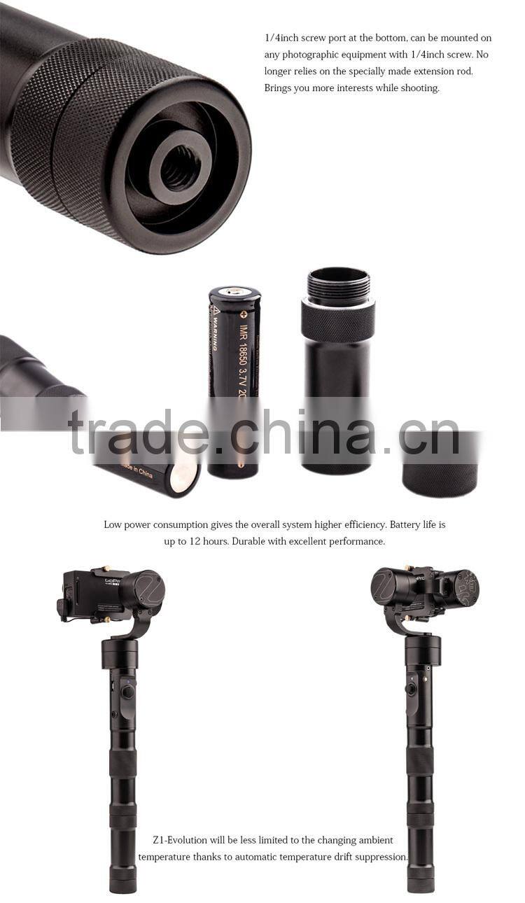Three modes handheld gimbal stabilizer for go pro.
