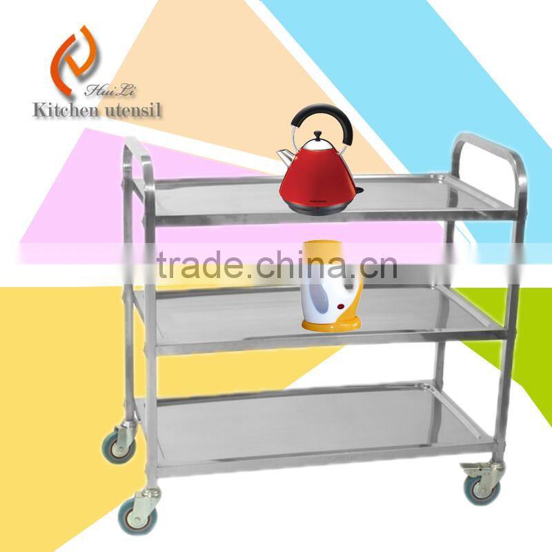 Heavy duty multi-tiers commercial industrial stainless steel kitchen guest room serving trolley cart