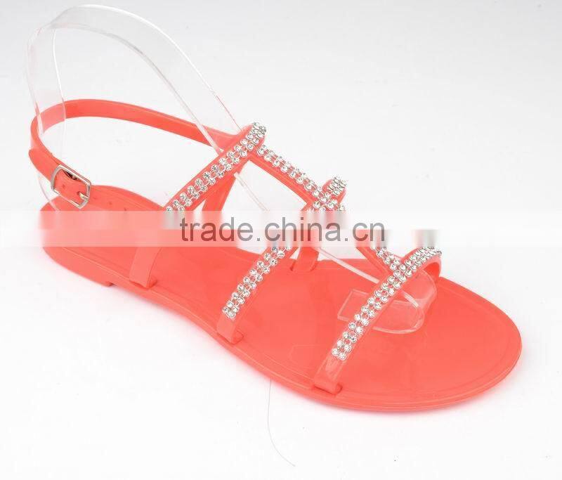 latest design fashion cheap pvc plastic jelly sandals shoes for women 2014