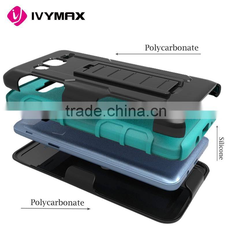 China mobile phone accessories rugged detachable hybrid silicone + pc robot case with kickstand suitable for samsung galaxy on5